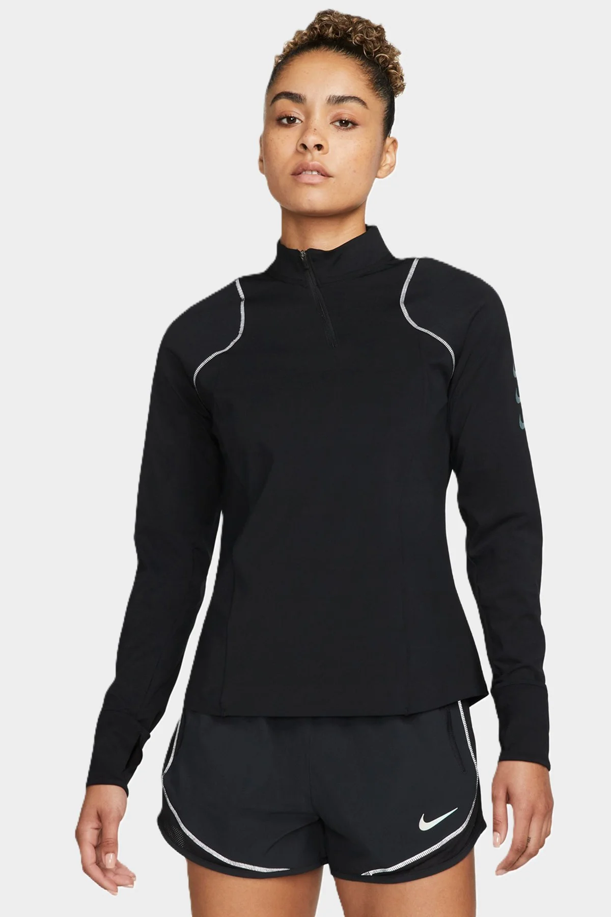 Nike Dri Fit ADV Running Division 1/4 Zip Kadın Yarım Fermuarlı Reflektörlü Koşu Antrenman Sweatshirt Siyah Fiyatı, Yorumları ve Özellikleri
