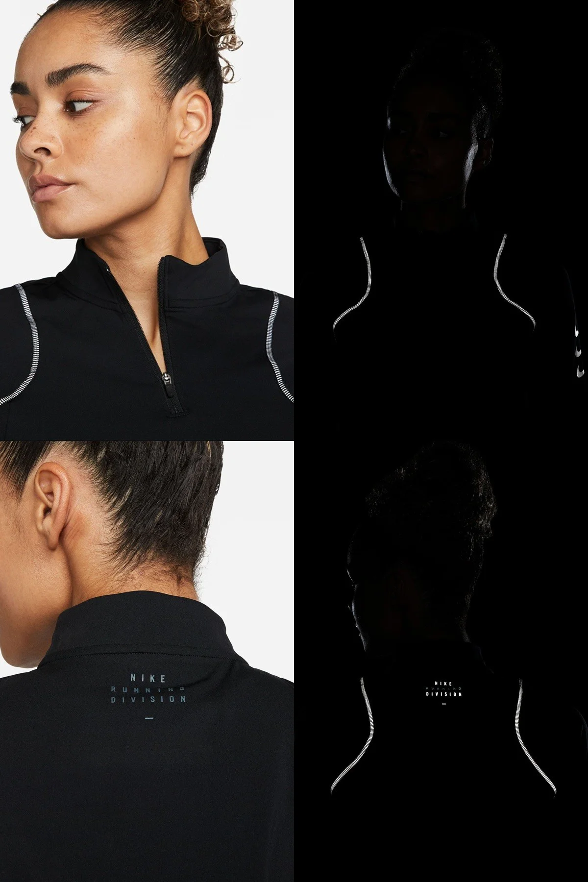 Nike Dri Fit ADV Running Division 1/4 Zip Kadın Yarım Fermuarlı Reflektörlü Koşu Antrenman Sweatshirt Siyah Fiyatı, Yorumları ve Özellikleri