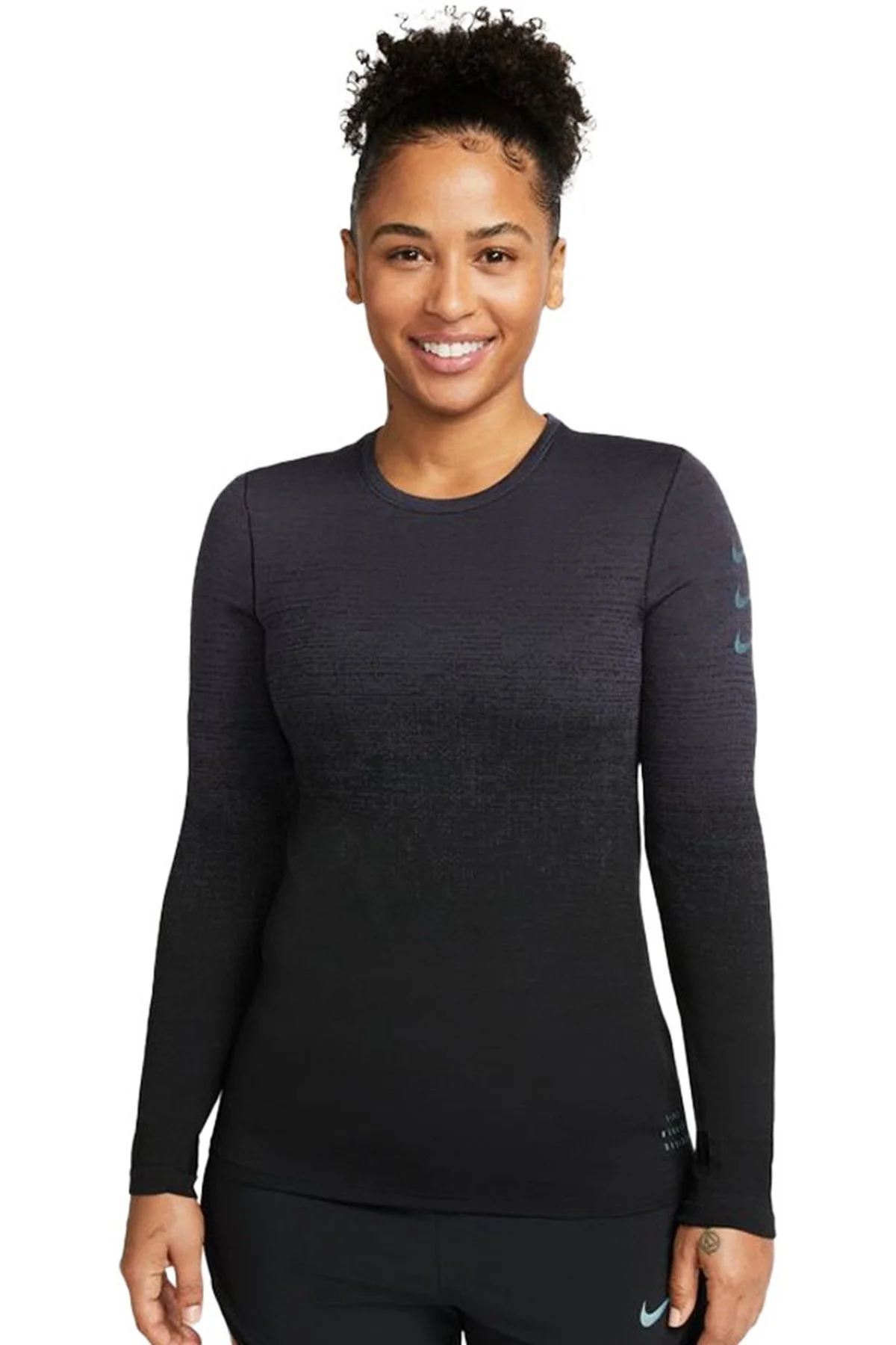 Nike Dri Fit ADV Run Division Slim Fit Running Top Kadın Slim Fit Sweatshirt Füme