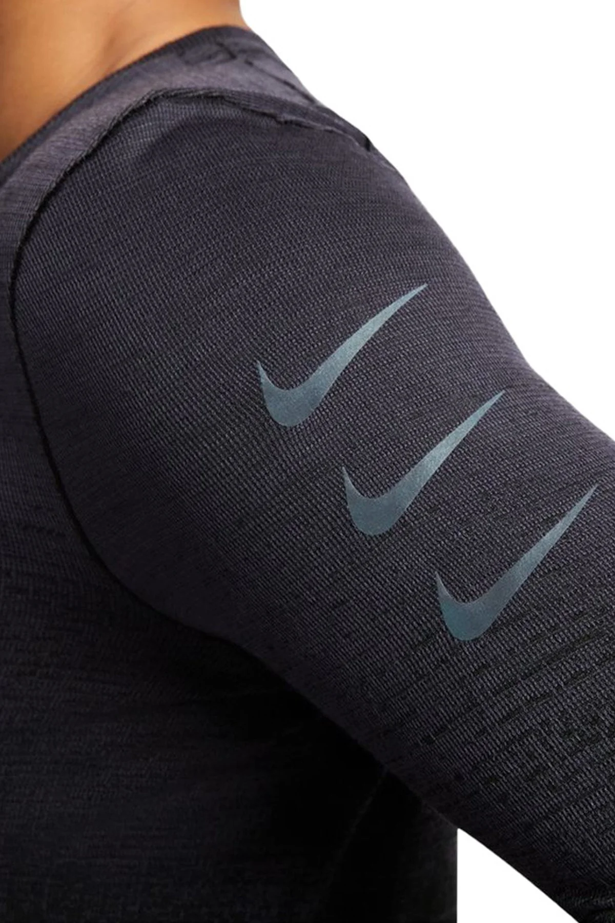Nike Dri Fit ADV Run Division Slim Fit Running Top Kadın Slim Fit Sweatshirt Füme
