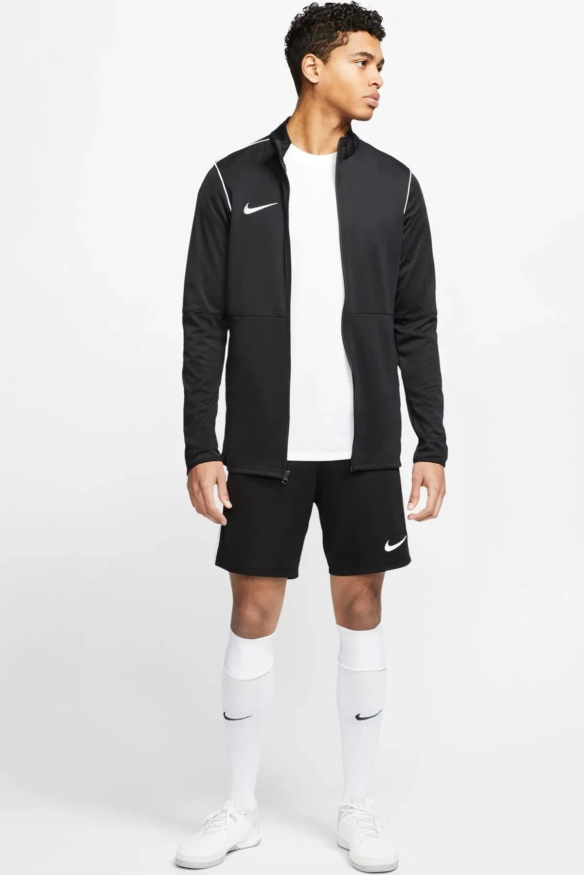 Nike Dri Fit Park Knit Soccer Track Fleece Men's Jacket Erkek Fermuarlı Futbol Antrenman Koşu Ceket Sweatshirt Siyah