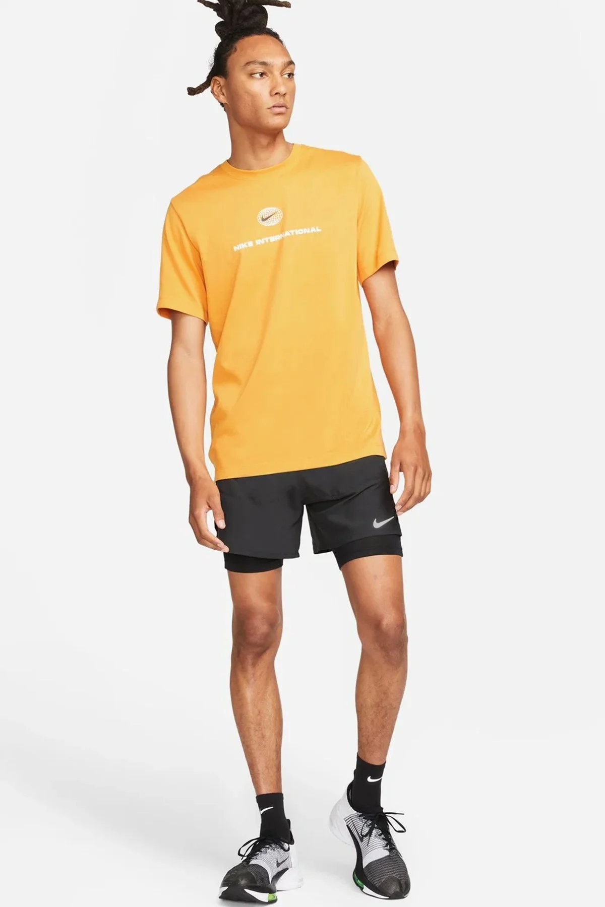 Nike Dri-FIT Stride Mens Running Short Hybrid Erkek Koşu Antreman Şort Siyah