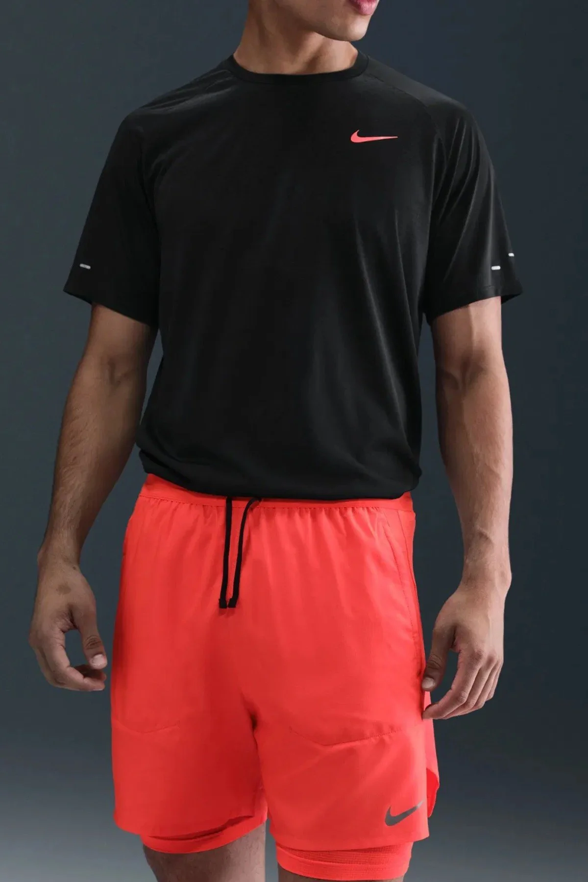 Nike Dri-FIT Stride Mens Running Short Hybrid Erkek Koşu Antreman Şort Nar Çiçeği