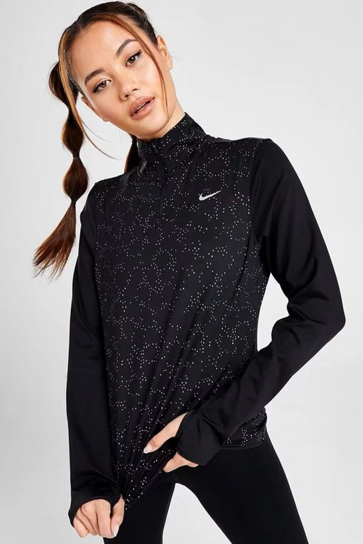 Nike Dri Fit Swift Element 1/4 Zip Running Womens Kadın Çeyrek Fermuarlı Reflektörlü Sweatshirt Siyah Fiyatı, Yorumları ve Özellikleri