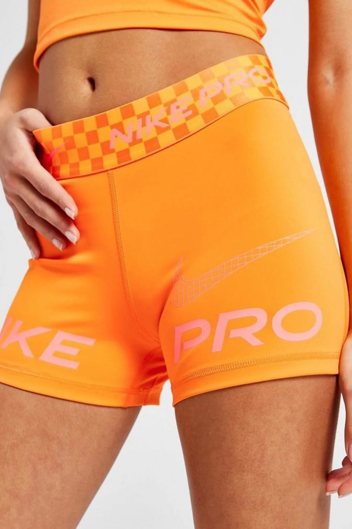 Nike Dri Fit Training Pro Graphic 3" Womens Shorts Kadın Tayt Şort Turuncu