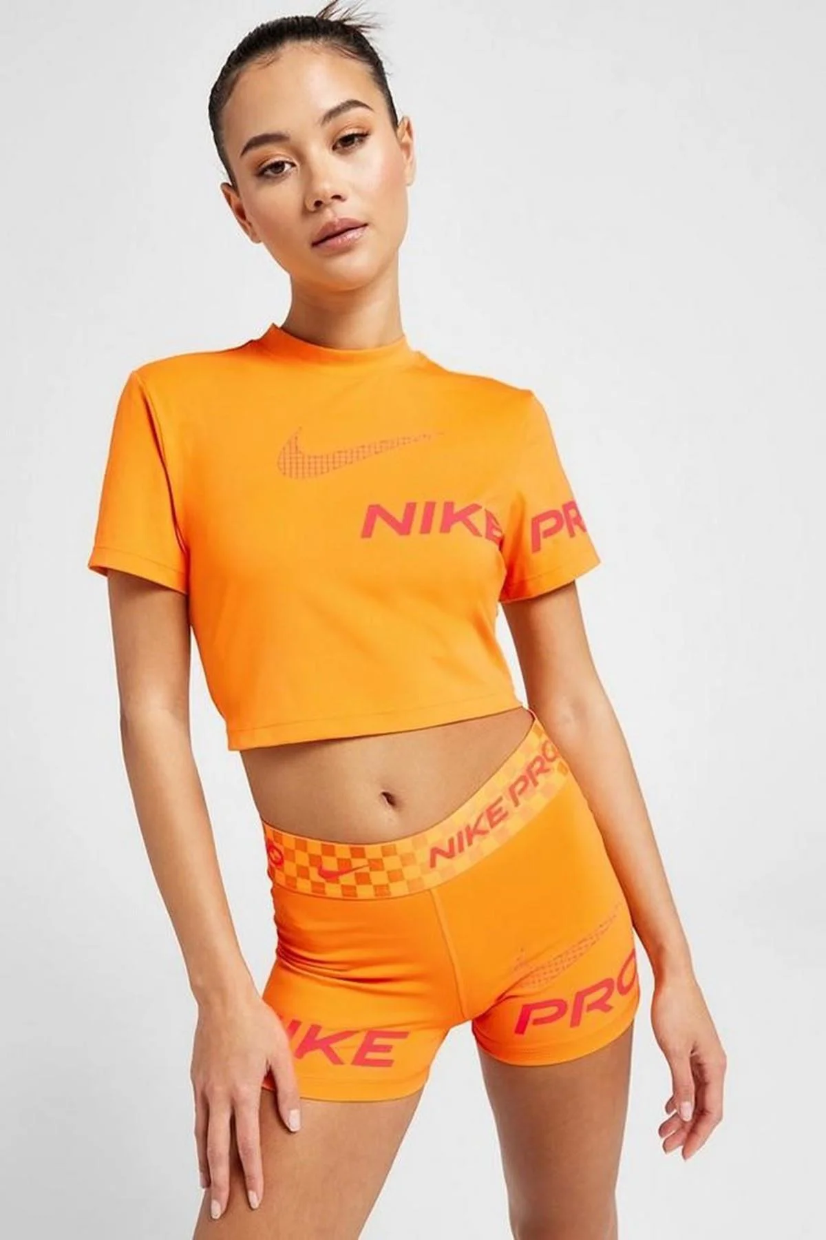 Nike Dri Fit Training Pro Graphic 3" Womens Shorts Kadın Tayt Şort Turuncu