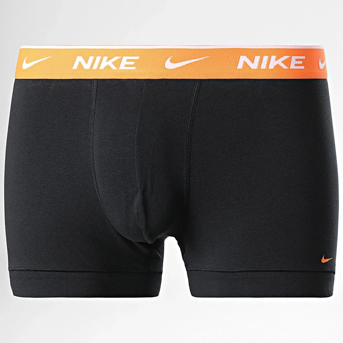 Nike Dri Fit Ultra Stretch 3 Pack Blak Orange Grren Blue Micro 3 lü Paket Kısa Boxer Siyah 3 Renk Bantlı