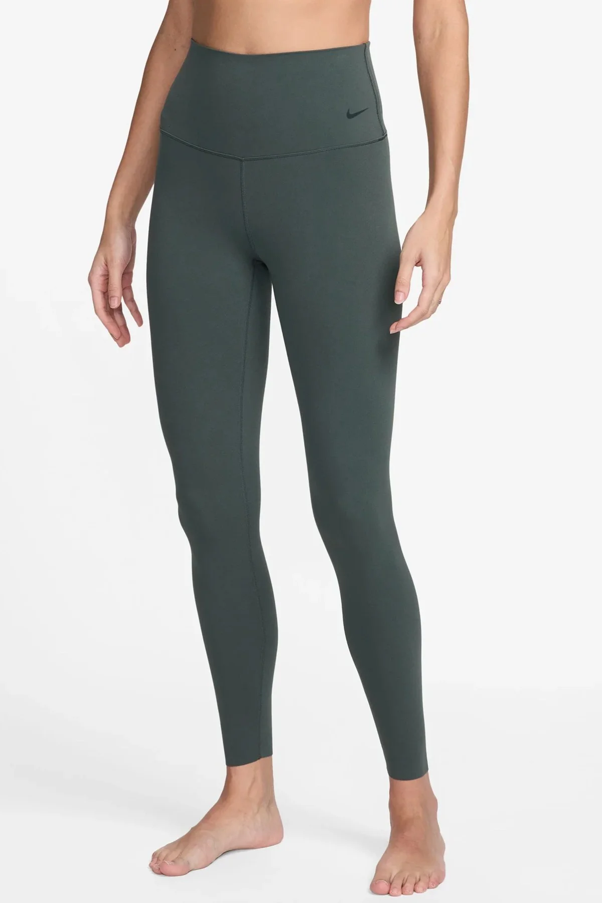 Nike Dri Fit Zenvy Gentle Support Infina Soft Womens Training Tight Yüksek Belli Toparlayıcı 7/8  Kadın Antreman Taytı Yeşil