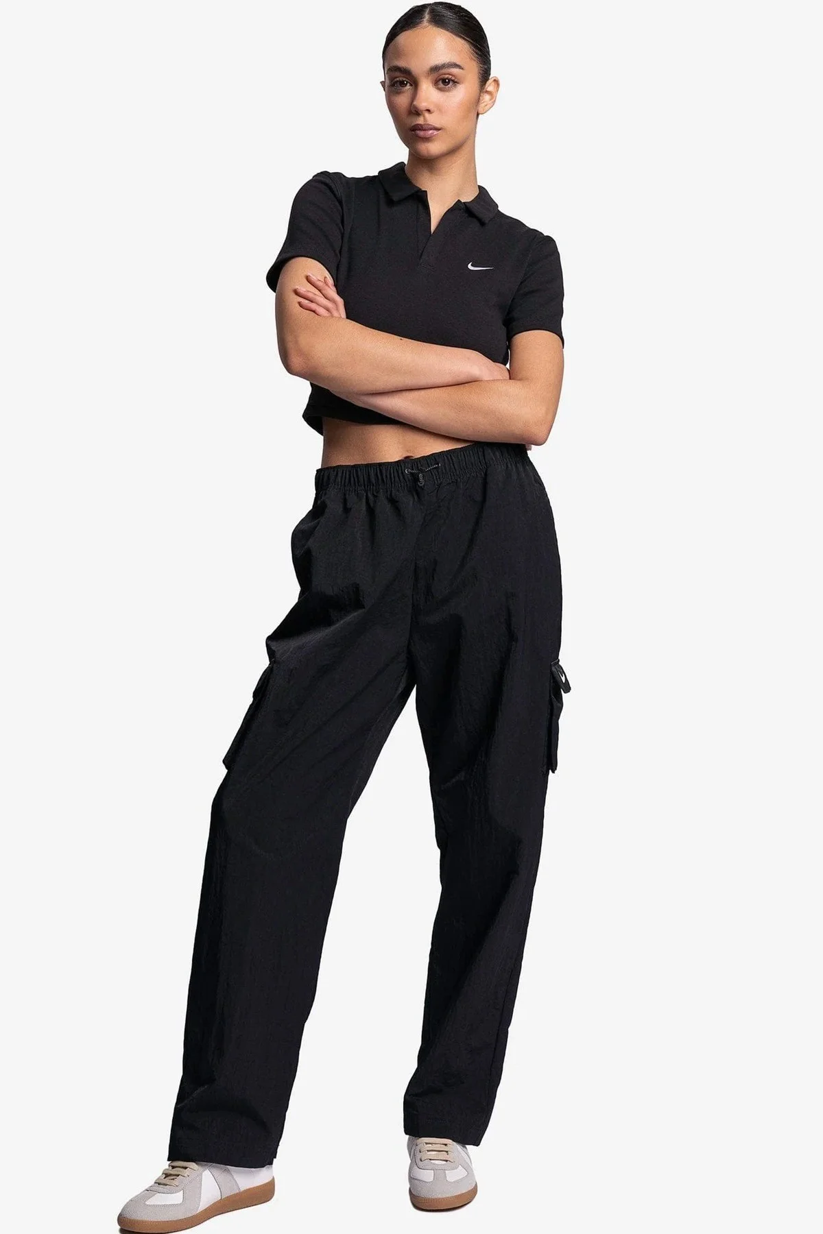 Nike Essential Swoosh Short Sleeve Polo Top Black Kadın Slim Fit Crop Polo Yaka Tişört Siyah Fiyatı, Yorumları ve Özellikleri