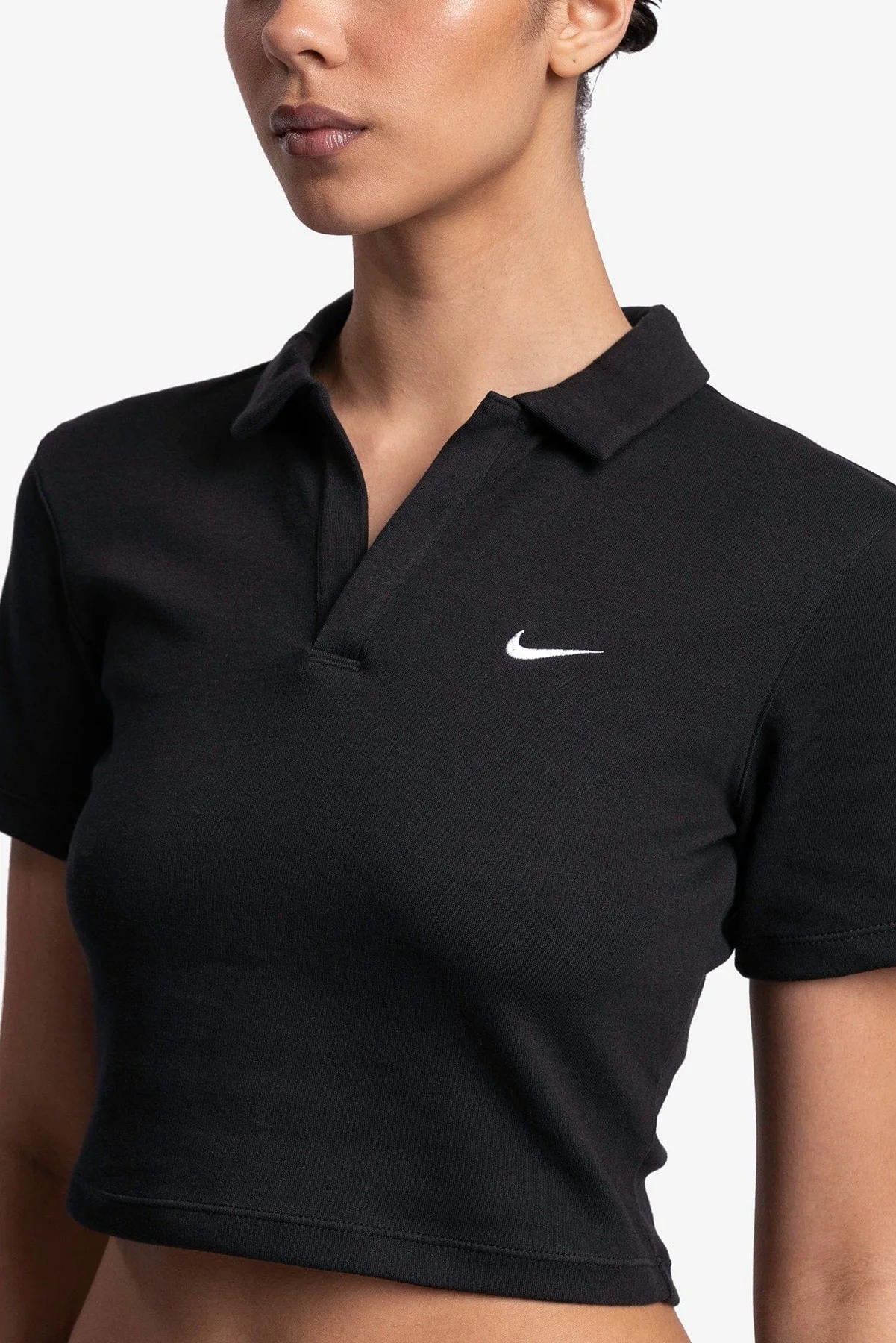 Nike Essential Swoosh Short Sleeve Polo Top Black Kadın Slim Fit Crop Polo Yaka Tişört Siyah Fiyatı, Yorumları ve Özellikleri