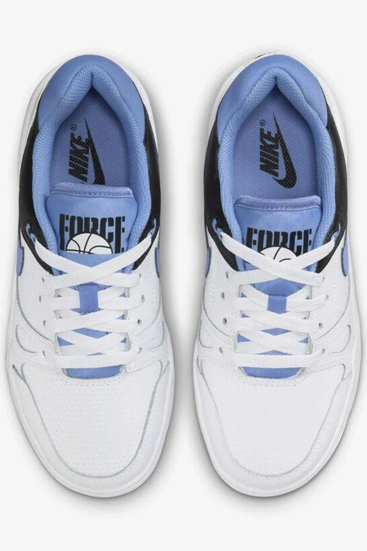 Nike Full Force LO GS Leather Unisex Sneaker Mavi Swoosh Hakiki Deri Günlük Spor Ayakkabı Beyaz