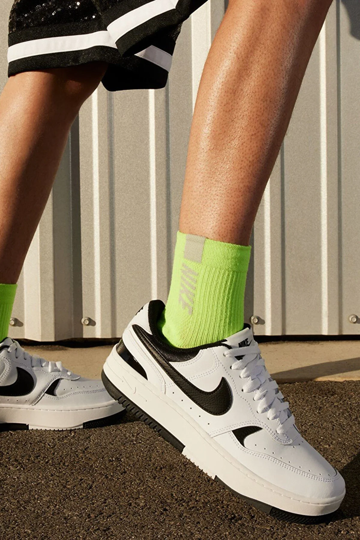 Nike Gamma Force Womens Leather Sneaker White Hakiki Deri Kadın Günlük Spor Ayakkabı Beyaz-Siyah