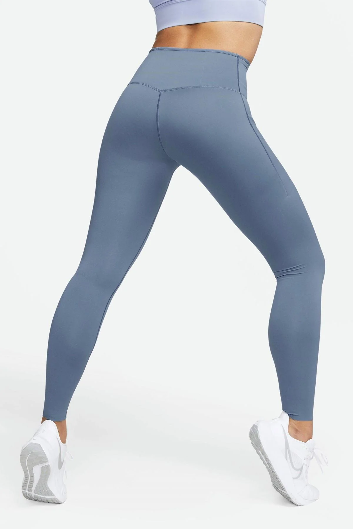 Nike Go Firm Support High Rise Full Length Kadın 6 Cepli Antreman Taytı Koyu Mavi