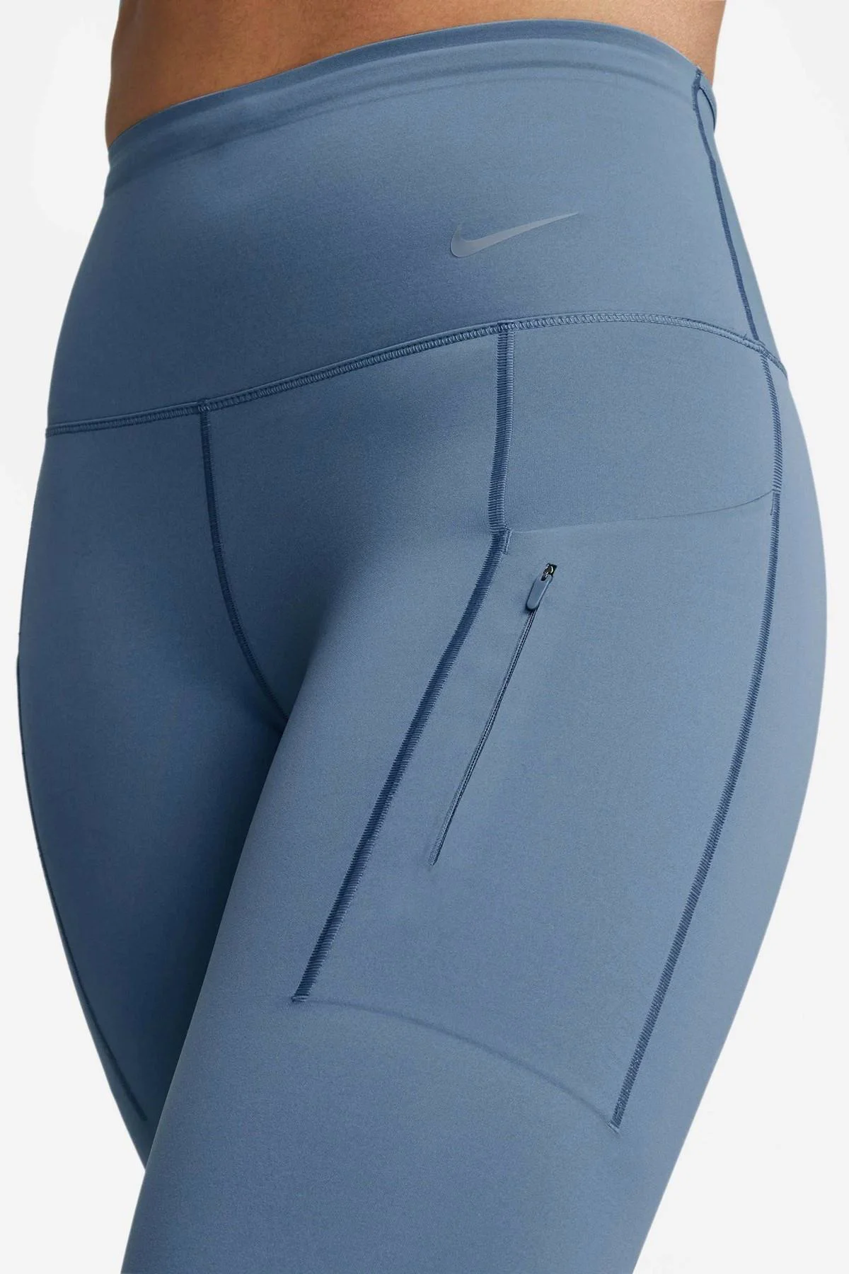Nike Go Firm Support High Rise Full Length Kadın 6 Cepli Antreman Taytı Koyu Mavi