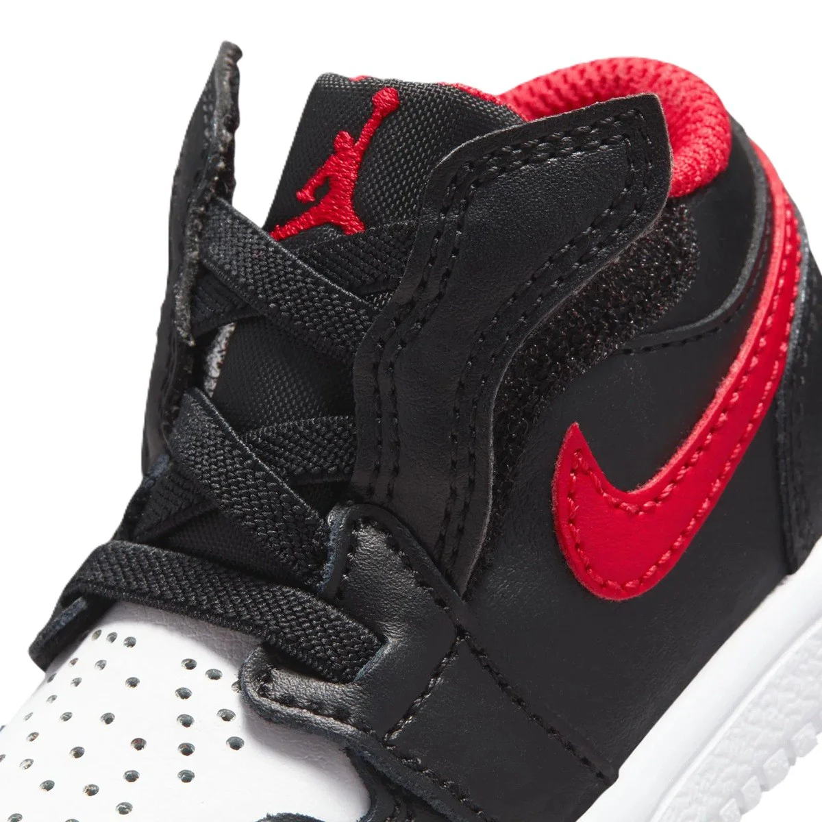 Nike Jordan 1 Low Alt Leather Sneakers Hakiki Deri Lastik Bağcıklı Cırtlı Çocuk Spor Ayakkabı Siyah Beyaz