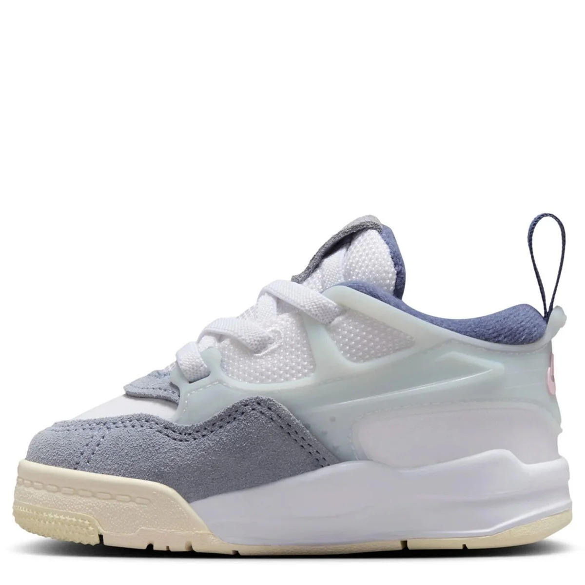 Nike Jordan 4 RM TD Leather Sneakers Hakiki Deri Lastik Bağcıklı Çocuk Spor Ayakkabı Beyaz Mavi
