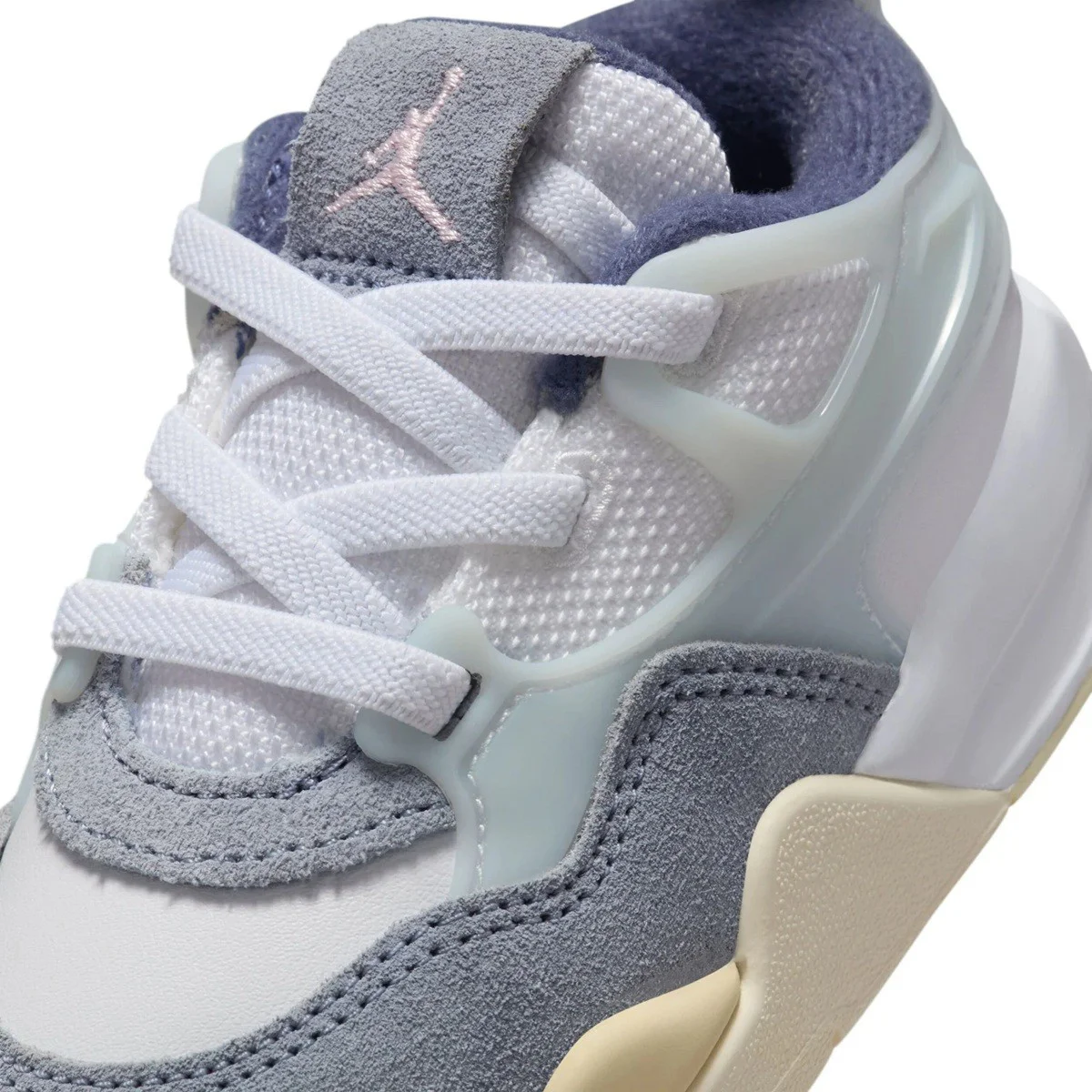 Nike Jordan 4 RM TD Leather Sneakers Hakiki Deri Lastik Bağcıklı Çocuk Spor Ayakkabı Beyaz Mavi