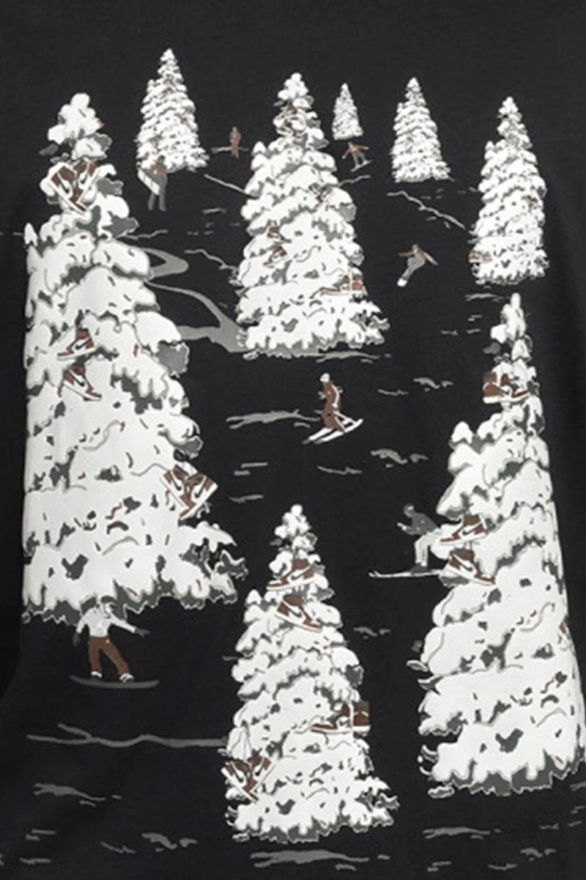 Nike Jordan Brooklyn Holiday Crew Mens Black Tee Grafik Baskılı Pamuklu Erkek Tişört Siyah