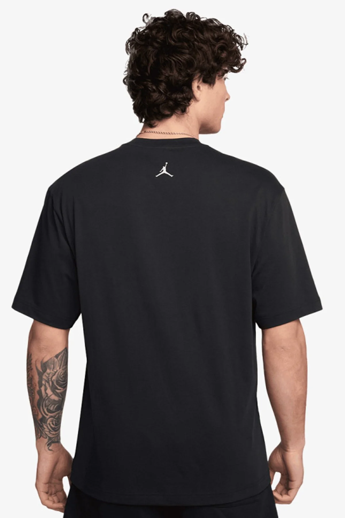 Nike Jordan Brooklyn Holiday Crew Mens Black Tee Grafik Baskılı Pamuklu Erkek Tişört Siyah