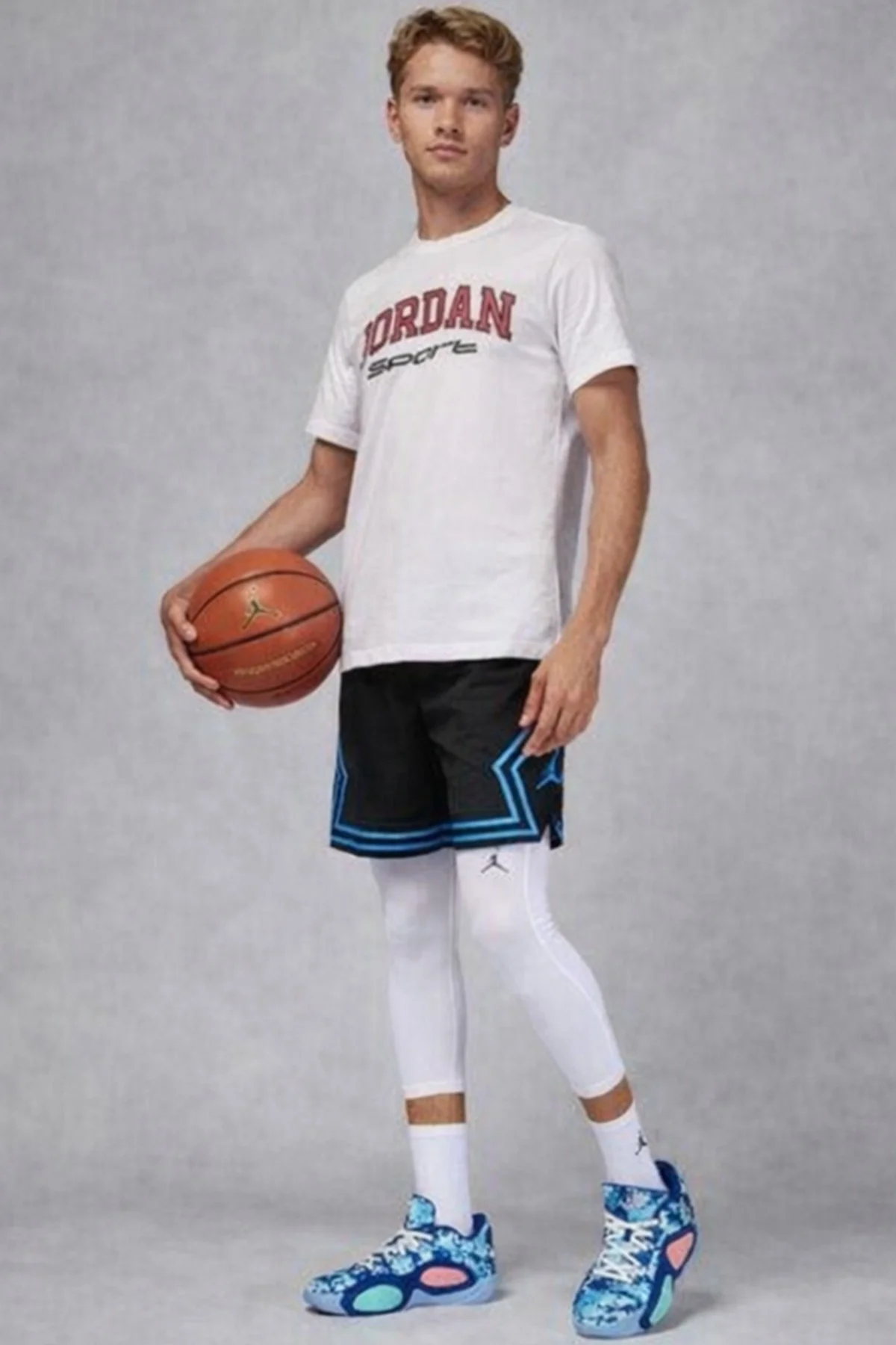 Nike Jordan Dri-FIT Sport 3QT Tight Erkek Beyaz Spor Tayt