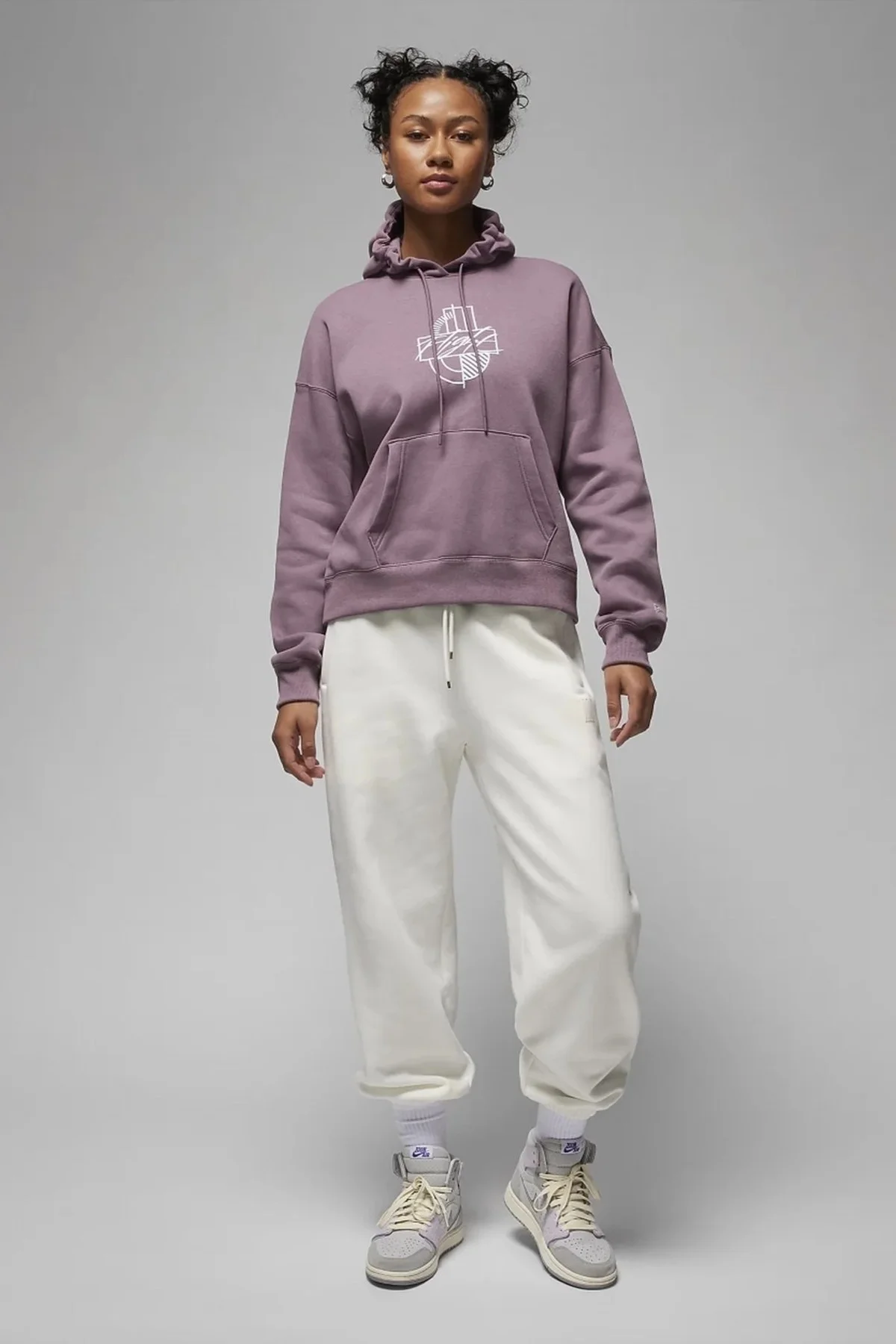 Nike Jordan Essentials Brooklyn Loose Fit Graphic Hoodie Bol Kesim Kapüşonlu Kadın Sweatshirt Mor Fiyatı, Yorumları ve Özellikleri