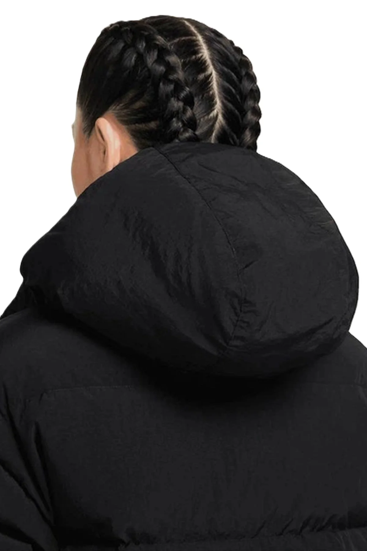 Nike Jordan Flight Loose Fit Down Fill Parka Çıkarılabilir Kapüşonlu Bol Kesim Kaz Tüyü Kadın Parka Siyah
