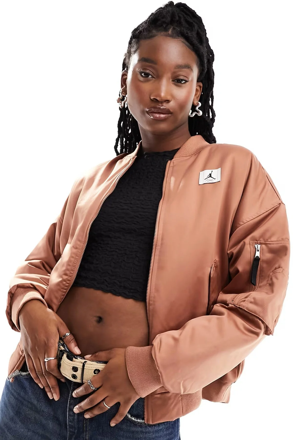 Nike Jordan Flight Renegade Synthetic Fill Oversize Jacket Kadın Dokuma Bomber Ceket Açık Kahverengi Fiyatı, Yorumları ve Özellikleri