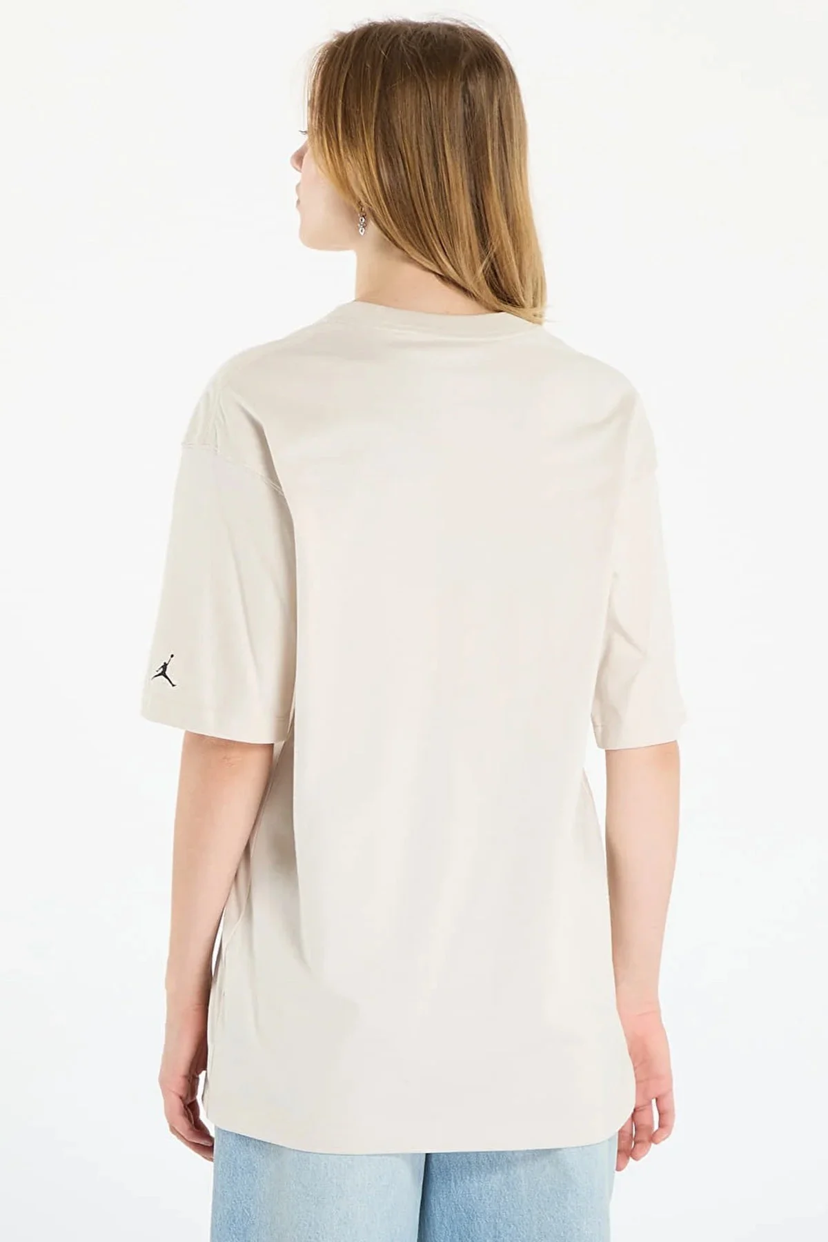 Nike Jordan Flight Women's Oversized T-Shirt Kadın Grafik Logo Pamuklu Tişört Krem