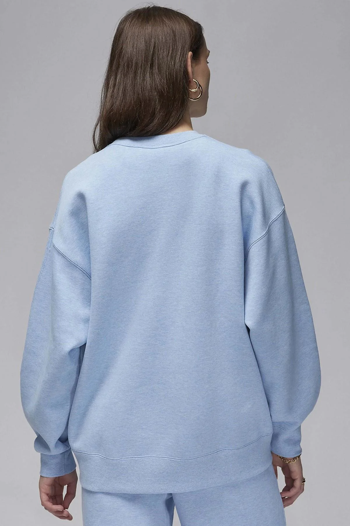 Nike Jordan Flight Fleece Crew Oversize Kadın Geniş Kalıp Sweatshirt Beyaz