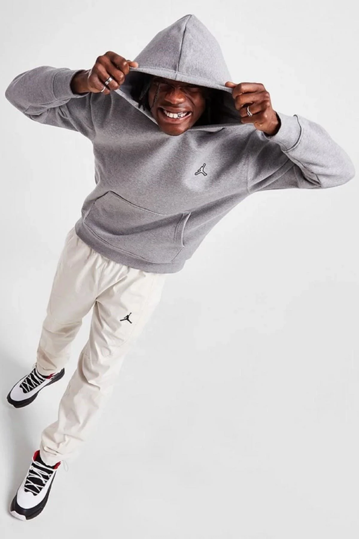 Nike Jordan Jumpman Unisex Pull Over Hoodie Kapüşonlu Gri Sweatshirt