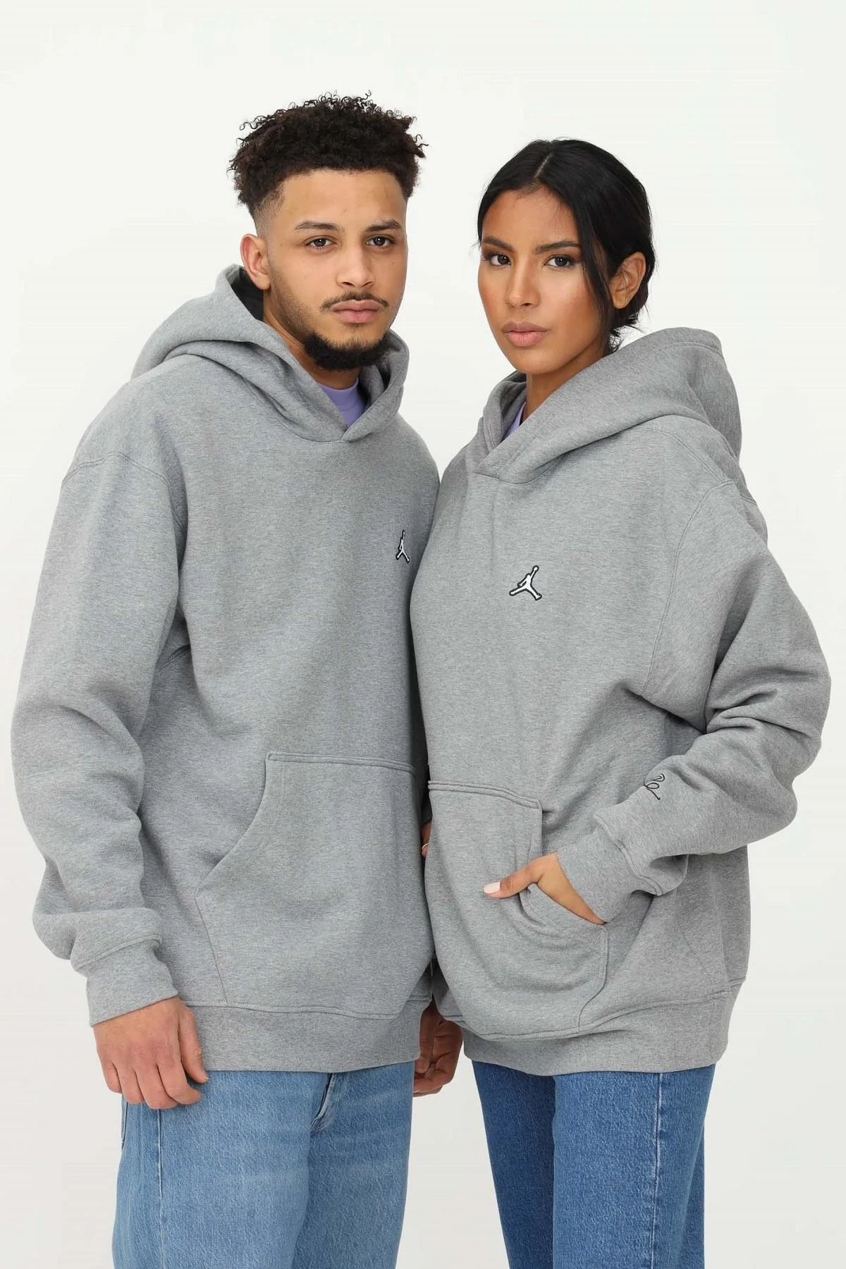 Nike Jordan Jumpman Unisex Pull Over Hoodie Kapüşonlu Gri Sweatshirt