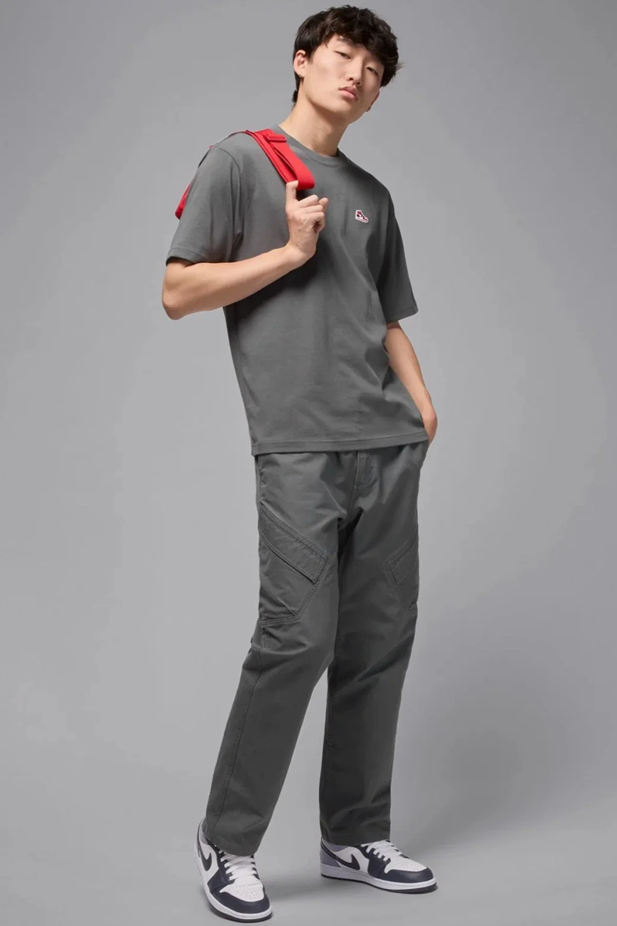 Nike Jordan Mens Tee Grafik Baskılı Erkek Tişört Gri