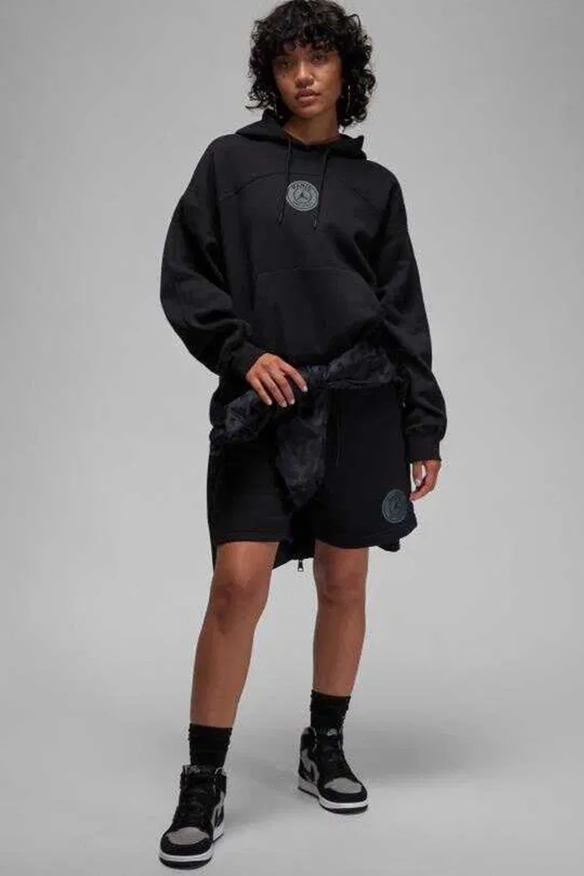 Nike Jordan PSG 23 Loose Fit Hoodie Bol Kesim Kapişonlu Kadın Sweatshirt Siyah Nike Jordan PSG 23 Loose Fit Hoodie Bol Kesim Kapişonlu Kadın Sweatshirt Siyah