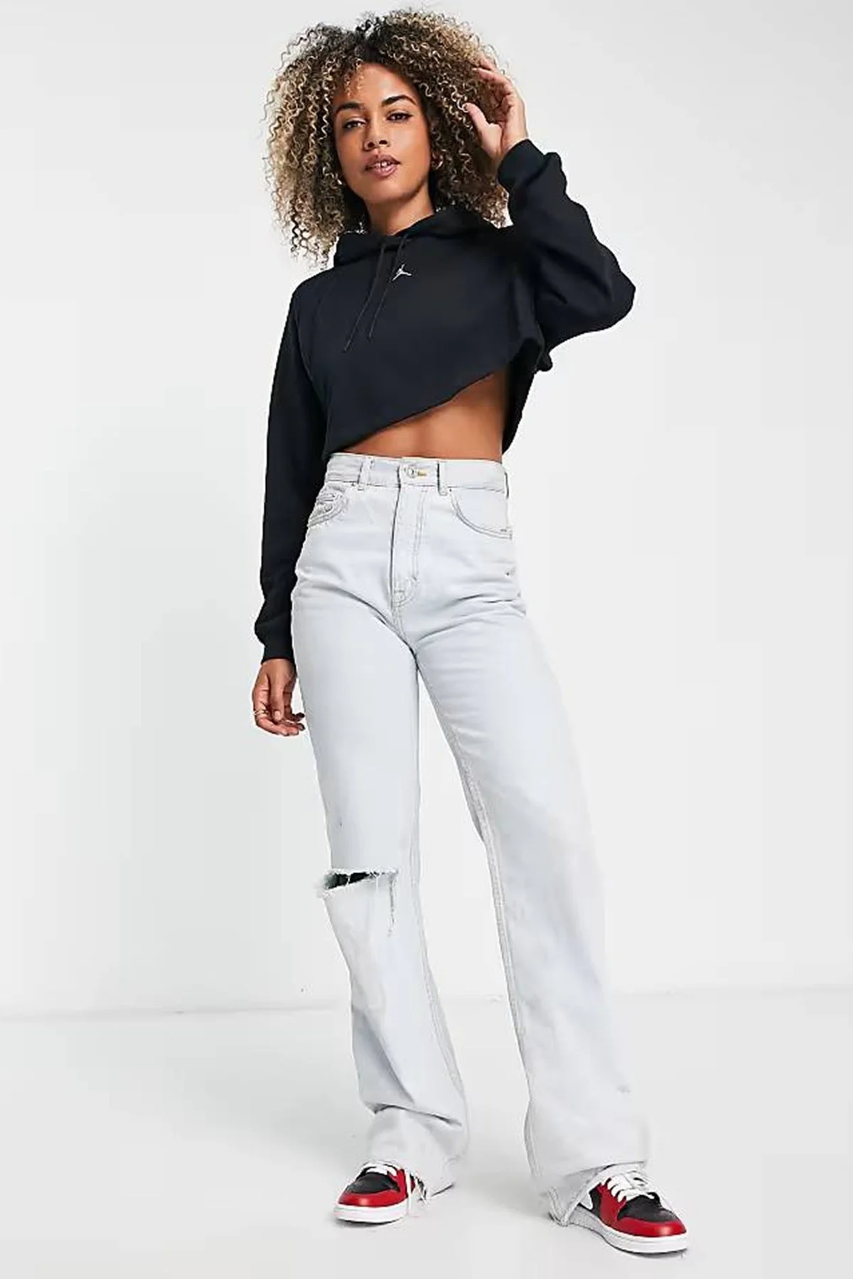 Nike Jordan Sport Fleece Crop Pullover Loose Fit Hoodie Kadın Kapüşonlu Bol Kesim Sweatshirt Siyah Nike Jordan Sport Fleece Crop Pullover Loose Fit Hoodie Kadın Kapüşonlu Bol Kesim Sweatshirt Siyah