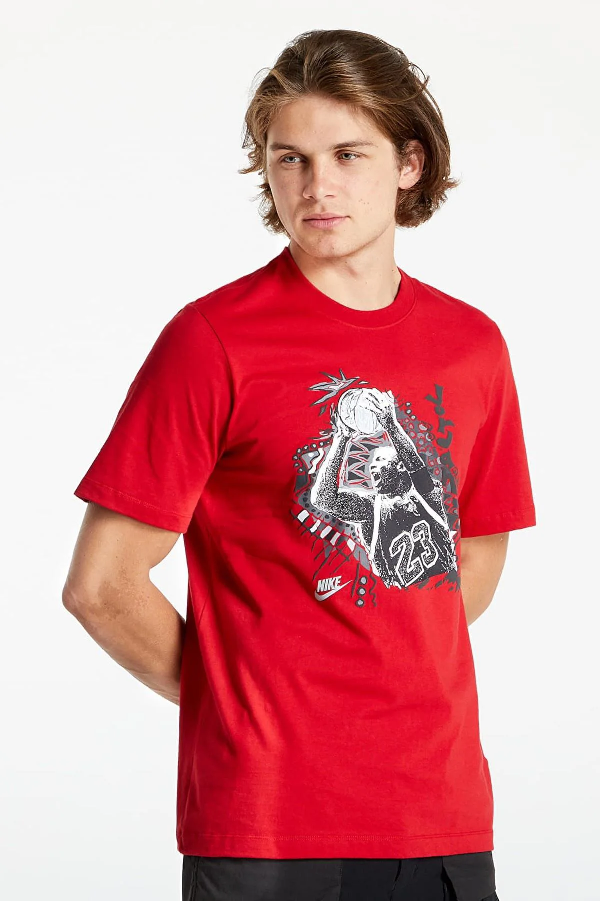Nike Jordan Vintage Graphic Short Sleeve Red Tee Jordan 23 Nostaljik Grafikli Erkek Tişört Kırmızı
