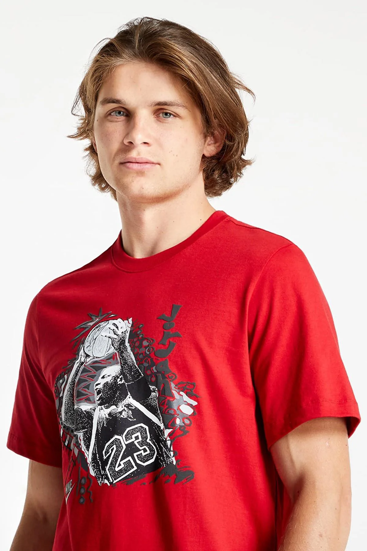 Nike Jordan Vintage Graphic Short Sleeve Red Tee Jordan 23 Nostaljik Grafikli Erkek Tişört Kırmızı