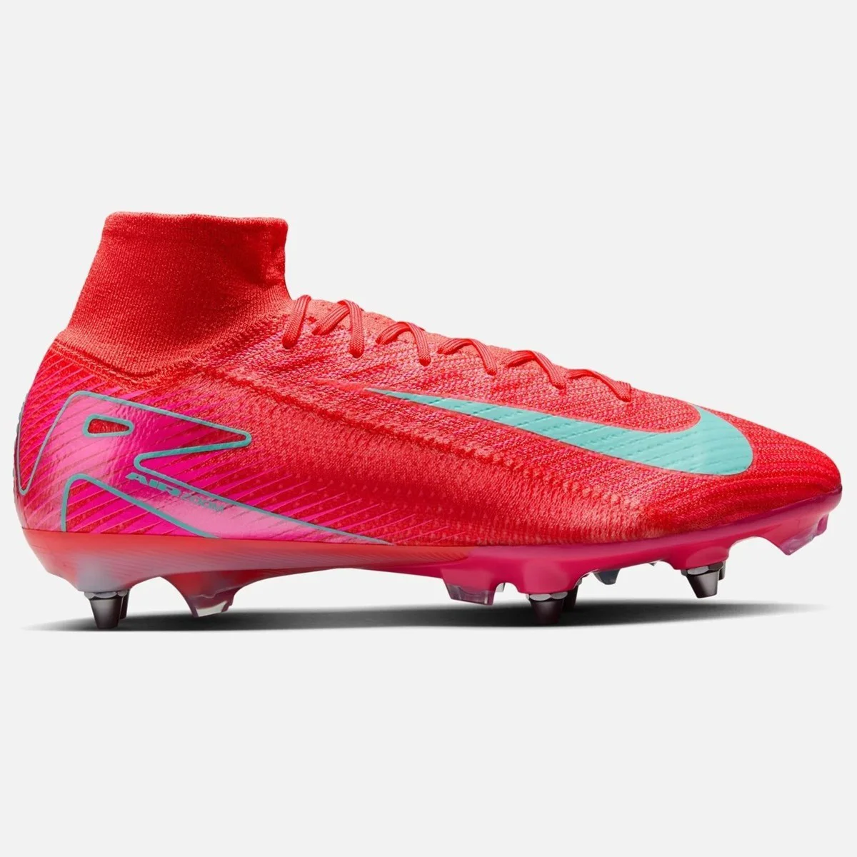 Nike Mercurial Superfly SG-Pro Mens Football Shoes Yumuşak Zemin Vidalı Profesyonel Erkek Krampon Pembe