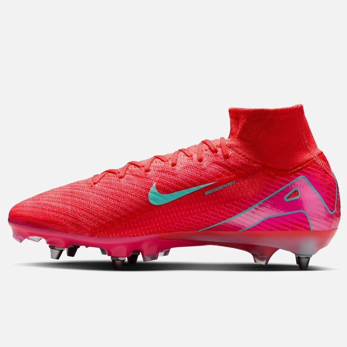 Nike Mercurial Superfly SG-Pro Mens Football Shoes Yumuşak Zemin Vidalı Profesyonel Erkek Krampon Pembe