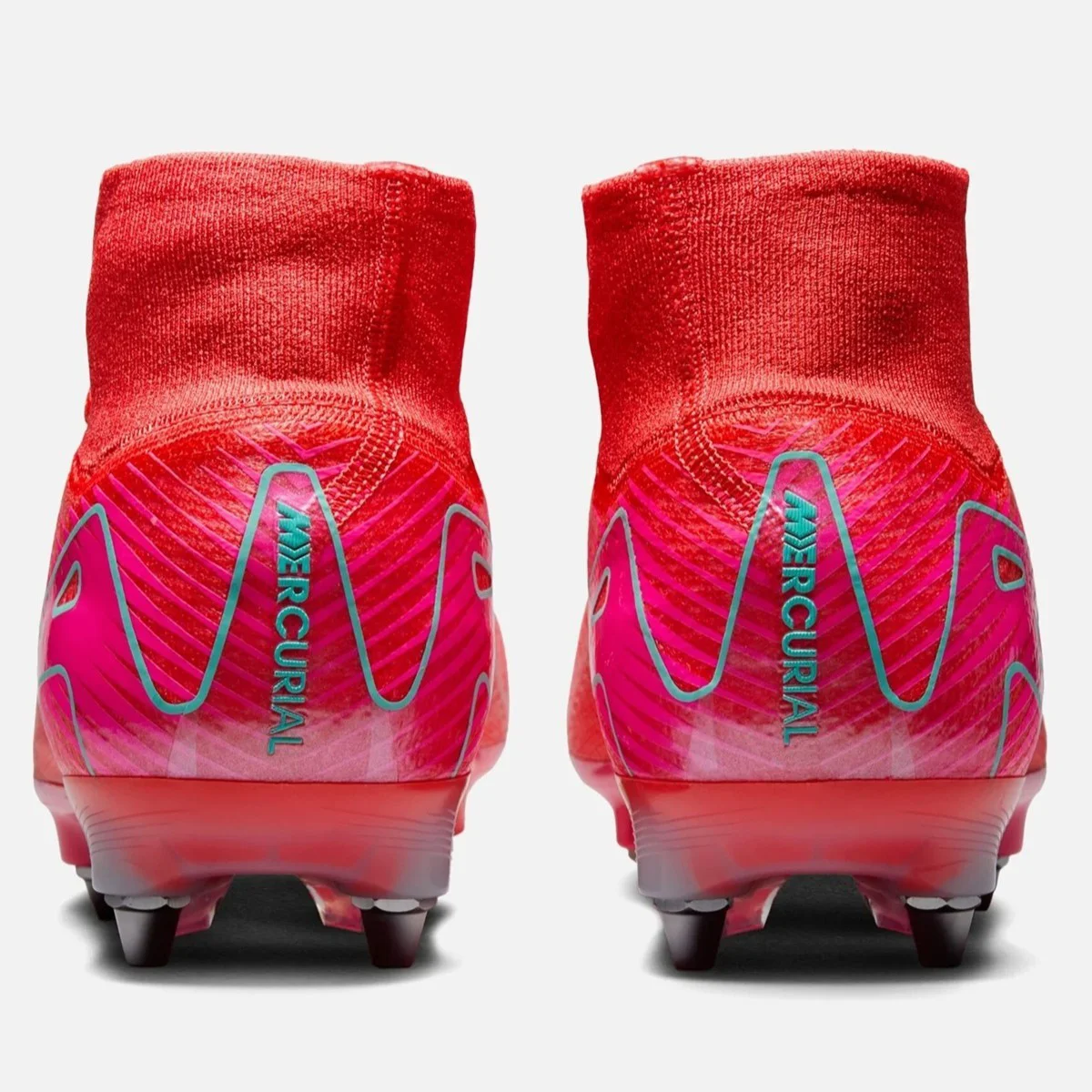 Nike Mercurial Superfly SG-Pro Mens Football Shoes Yumuşak Zemin Vidalı Profesyonel Erkek Krampon Pembe
