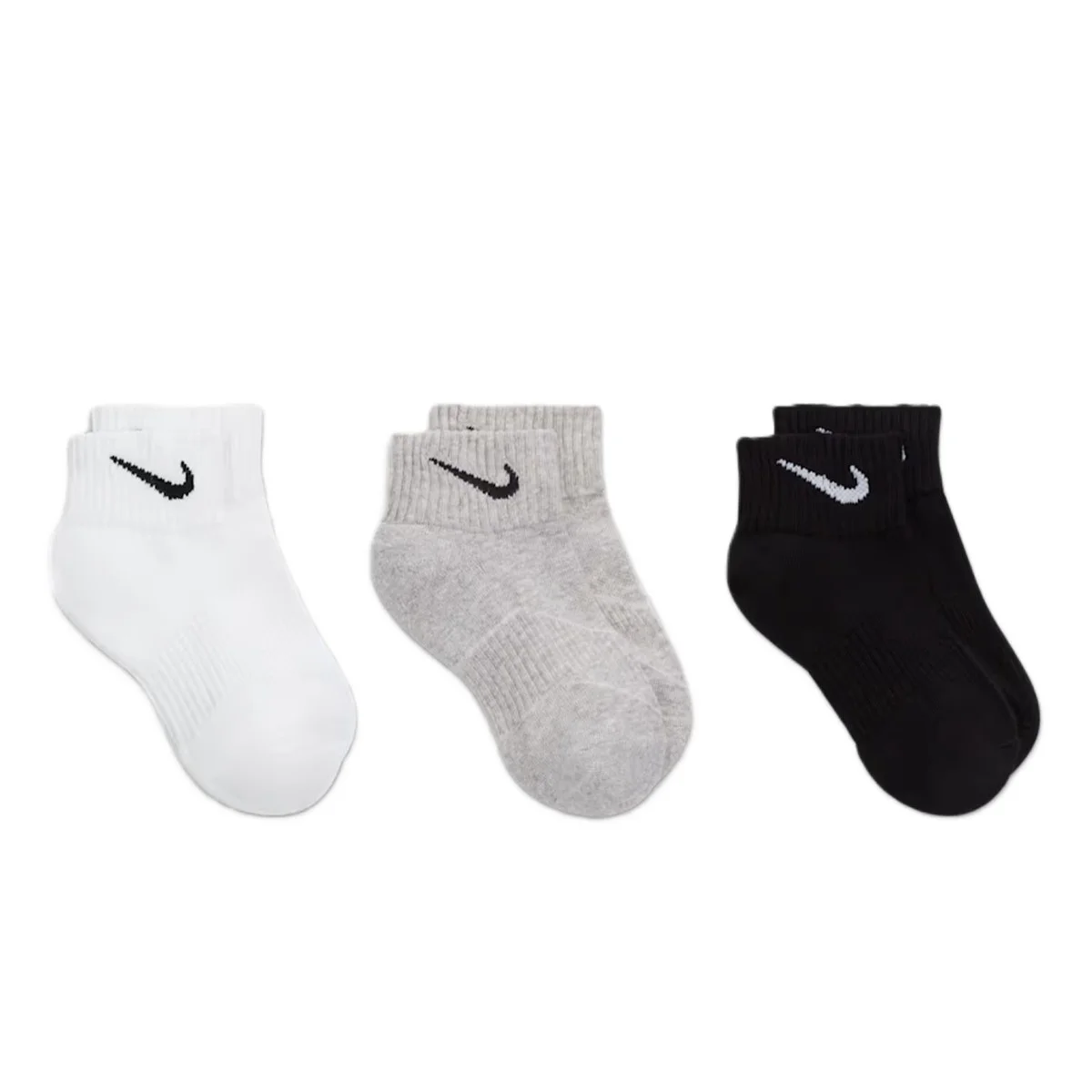 Nike Performance Cushioned Quarter 3 Pack Sock Unisex Pamuklu Yarım Bilekli 3 lü Çorap Beyaz Gri Siyah Fiyatı, Yorumları ve Özellikleri