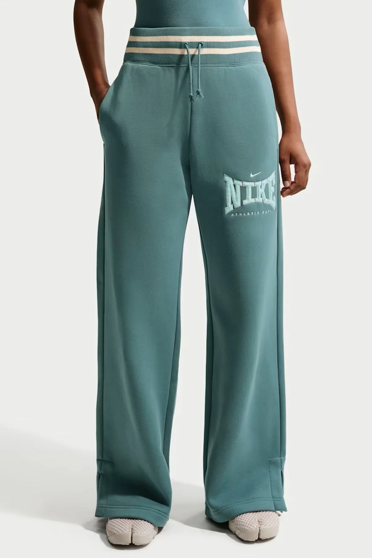 Nike Phoenix Fleece Hr Wd Leg Womens Pant.Yüksek Bel Bol Kesim Geniş Paça Kadın Günlük Eşofman Altı Yeşil Fiyatı, Yorumları ve Özellikleri