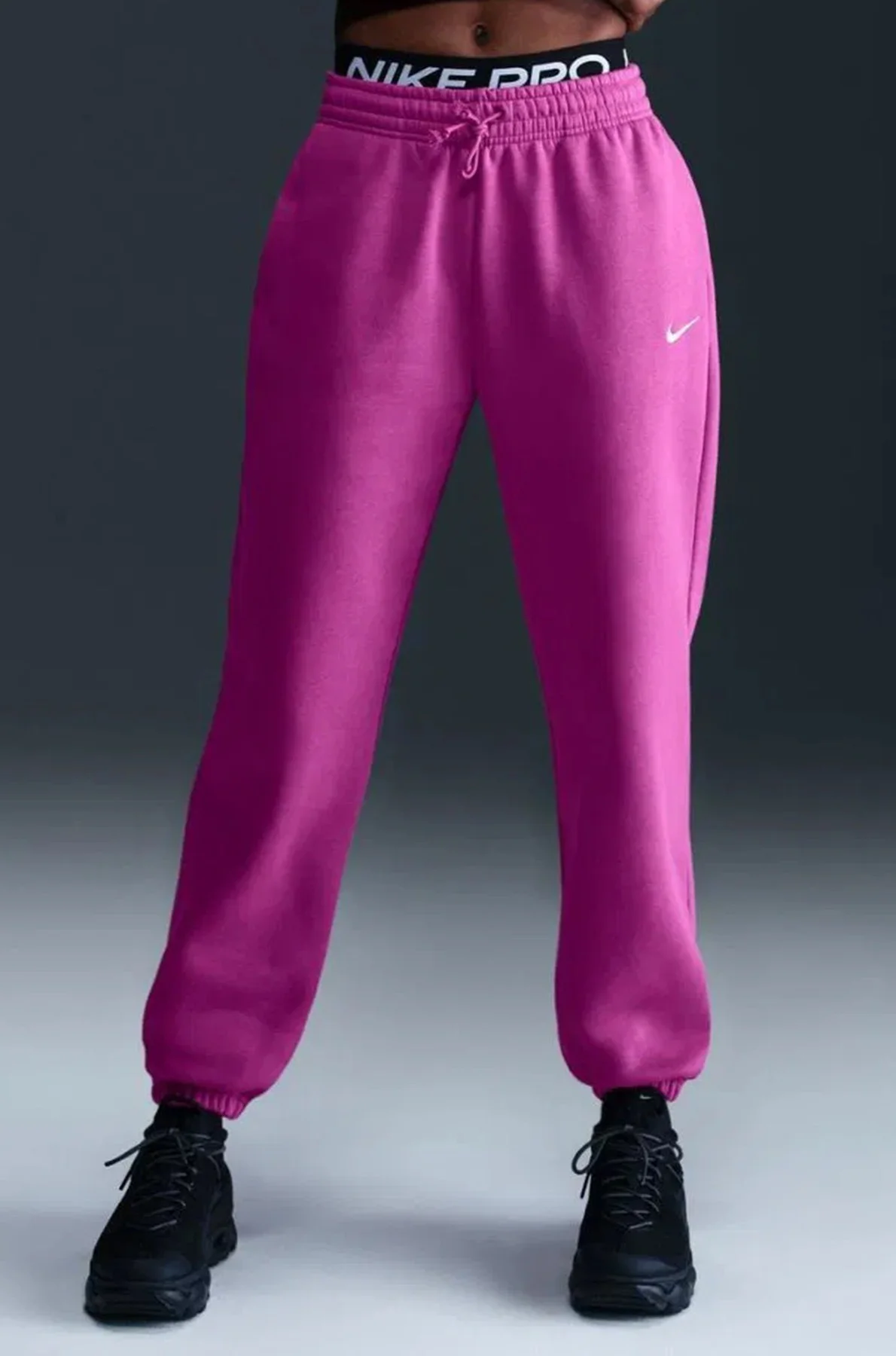 Nike Phoenix Fleece HR Oversize Womens Pant.Yüksek Bel Bol Kesim Kadın Eşofman Altı Mor
