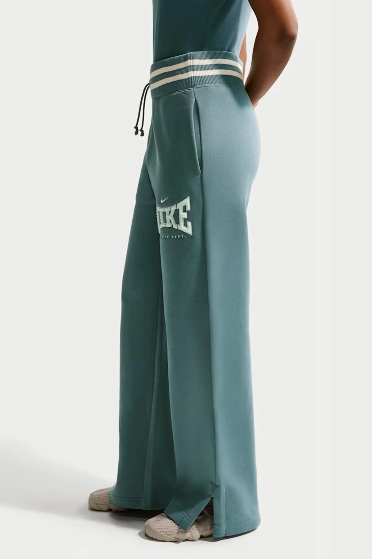 Nike Phoenix Fleece Hr Wd Leg Womens Pant.Yüksek Bel Bol Kesim Geniş Paça Kadın Günlük Eşofman Altı Yeşil Fiyatı, Yorumları ve Özellikleri