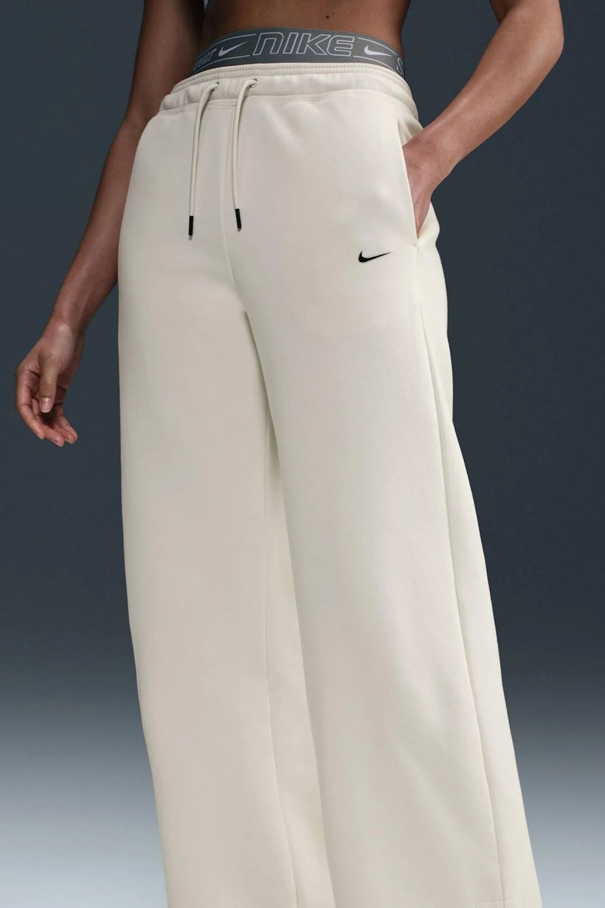 Nike Phoenix Fleece Swoosh Wide Leg Joggers With Boxer Detail Kadın Boxer Detaylı Eşofman Altı Krem Fiyatı, Yorumları ve Özellikleri