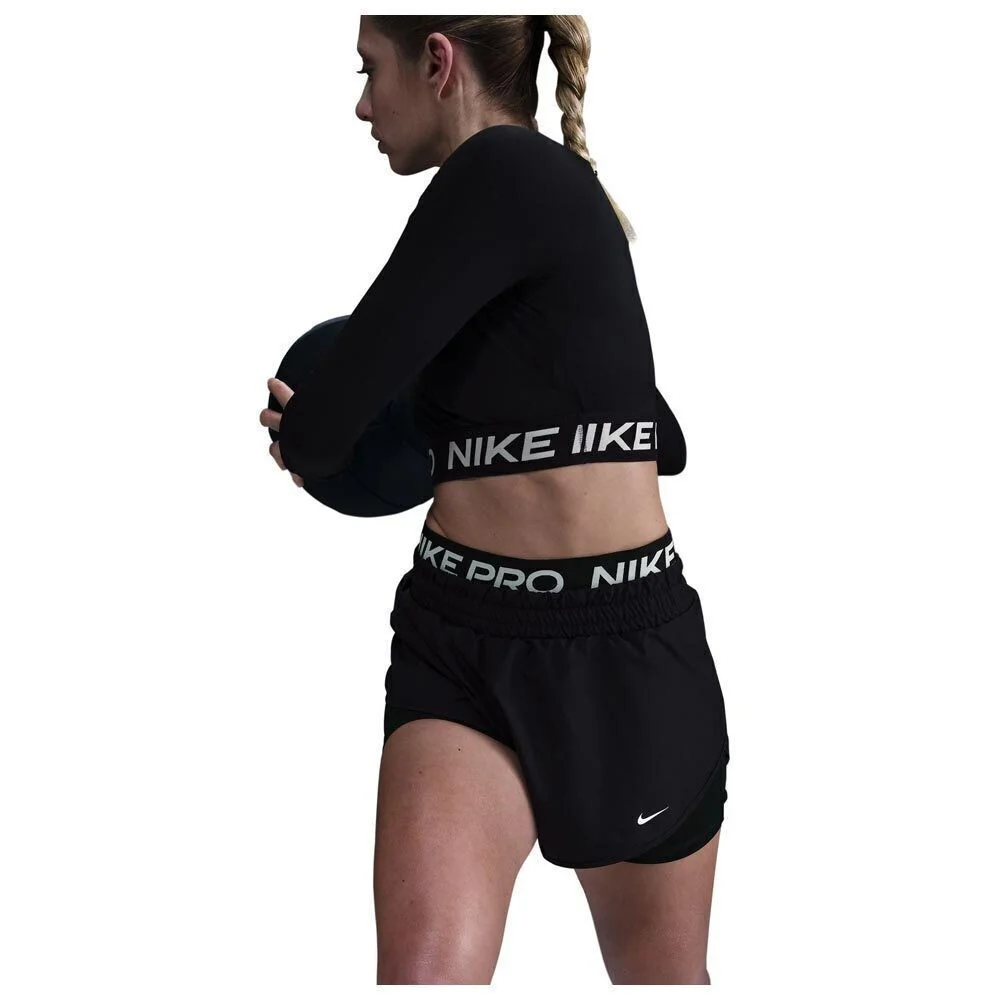 Nike Pro Dri Fİt 2IN1 Loose Fit Women's Shorts Kadın Bol Kesim Taytlı Antrenman Şortu Siyah Nike Pro Dri Fİt 2IN1 Loose Fit Women's Shorts Kadın Bol Kesim Taytlı Antrenman Şortu Siyah