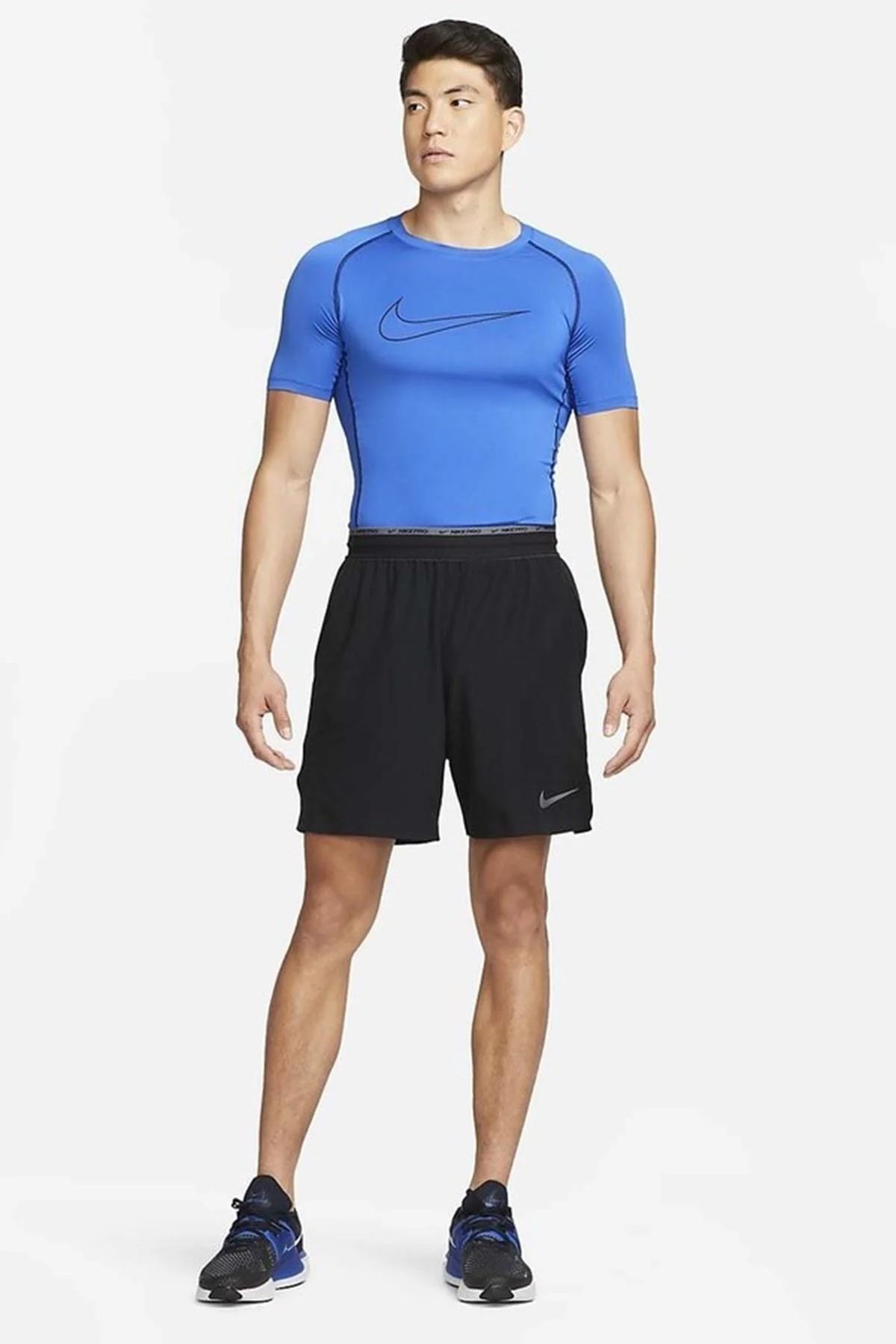 Nike Pro Dri Fit Men's Tight Fit Short Sleeve Top Slim Fit Body Erkek Antrenman Tişört Sax Mavi Nike Pro Dri Fit Men's Tight Fit Short Sleeve Top Slim Fit Body Erkek Antrenman Tişört Sax Mavi