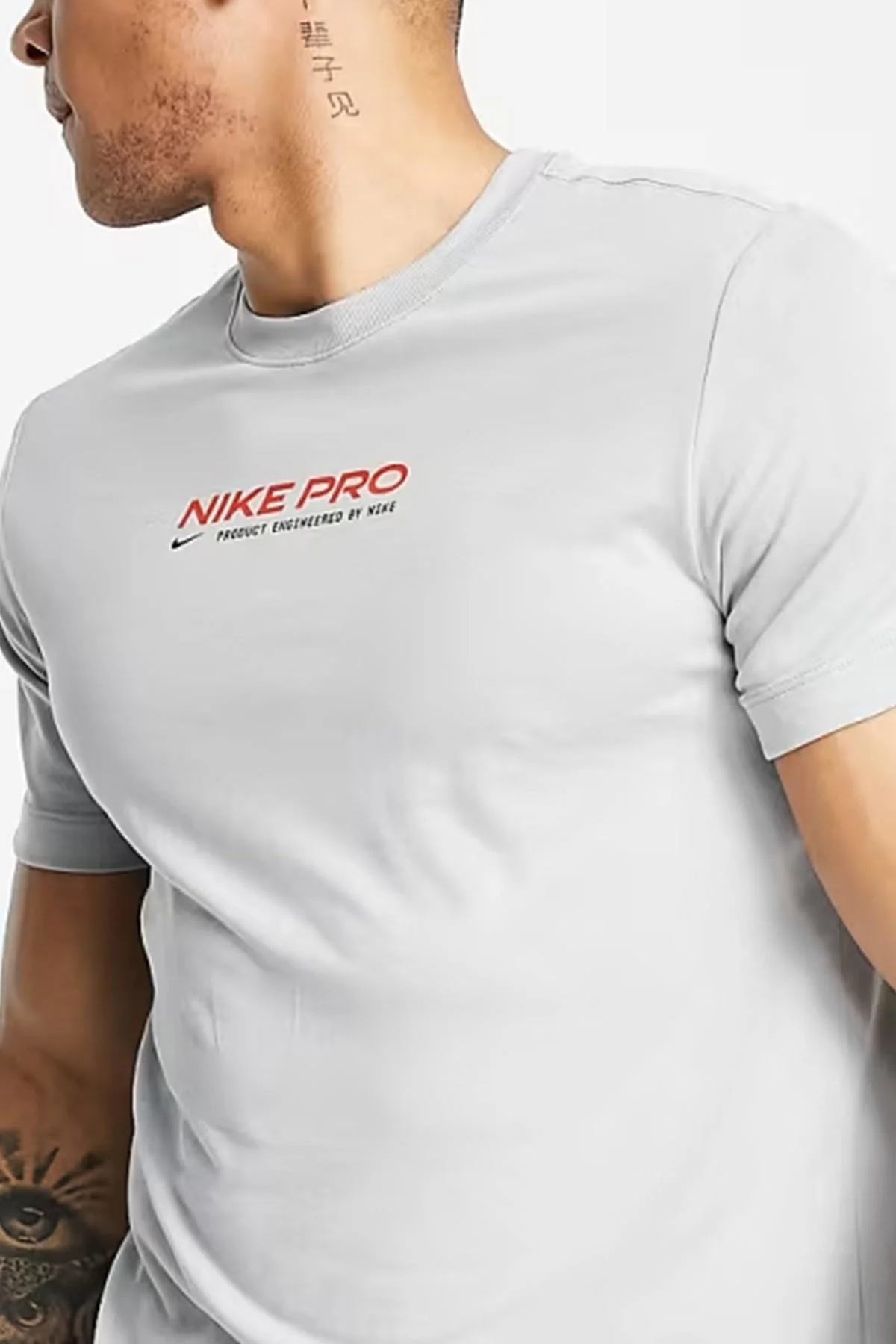 Nike Pro Dri Fit Training Logo Tshirt Grey Erkek Tişört Gri Nike Pro Dri Fit Training Logo Tshirt Grey Erkek Tişört Gri