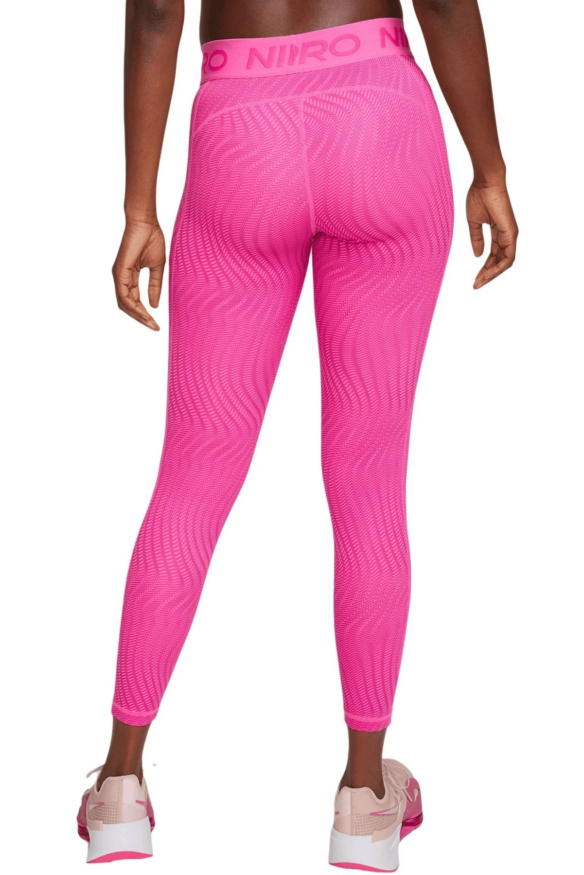 Nike Pro Dri Fit Trainning Medium Support Mid Rise 7/8 Length Kadın Desenli Antrenman Taytı Pembe Fiyatı, Yorumları ve Özellikleri