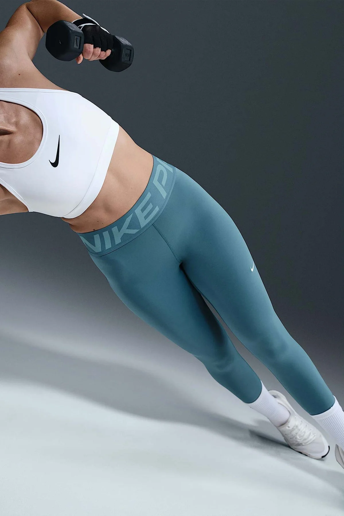 Nike Pro Sculpt Dri Fit High Rise Full Length Leggings Kadın Yüksek Bel Antrenman Tayt Açık Mavi