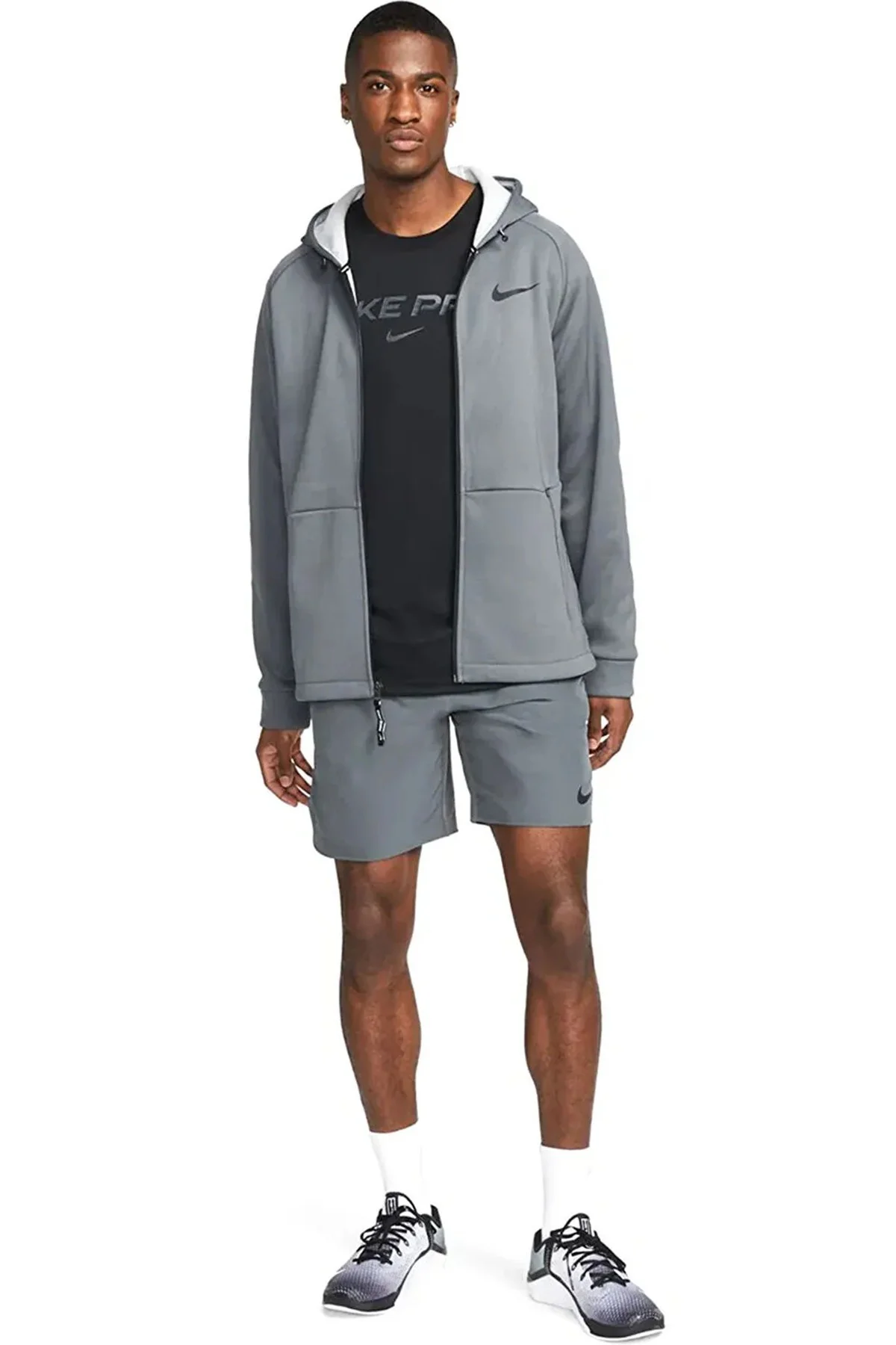 Nike Pro Terma Fit Sphere Full Zip Men's Hoodie Erkek Kapüşonlu Terma Fit Sweatshirt Gri Fiyatı, Yorumları ve Özellikleri